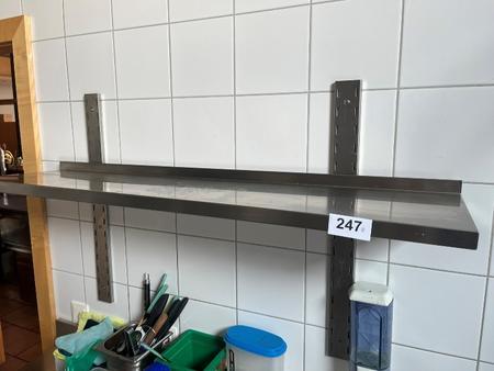 Edelstahl H�ngeregal ca. 120/30 cm mit 1 Fachebene