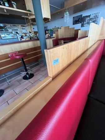 Modul-,Sitzbankelement  L-f�rmig mit R�ckwand ca.375-320/137 cm