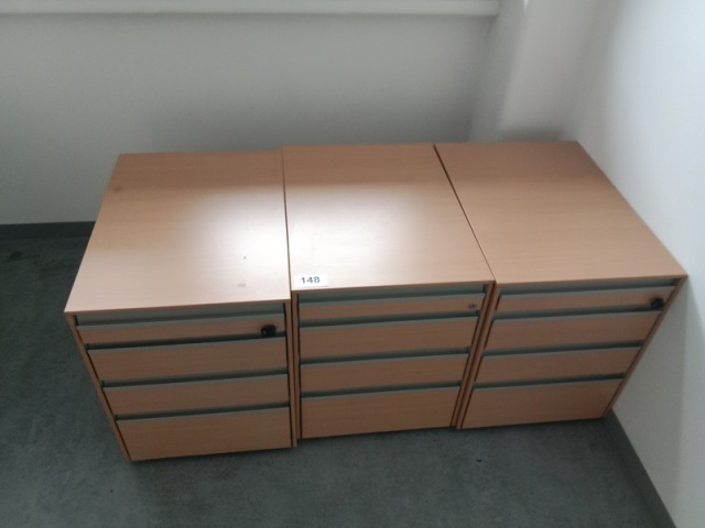 3 Stk. Hali Rollcontainer, ca. 43  x60 x 55 cm