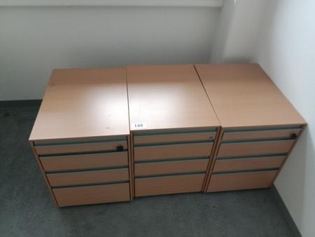 3 Stk. Hali Rollcontainer, ca. 43 x60 x 55 cm 3 Stk. Hali Rollcontainer, ca. 43 x60 x 55 cm