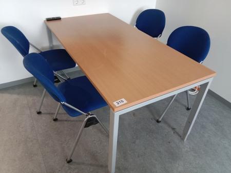 Sozialraumtisch 160 x 80 cm + 4 Stühle Sozialraumtisch 160 x 80 cm + 4 Stühle