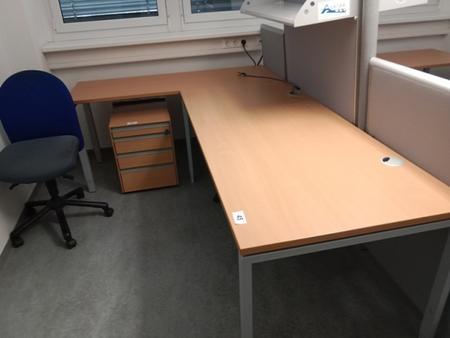L-förmige Schreibtisch-Kombination 260 x 80-160 cm L-förmige Schreibtisch-Kombination 260 x 80-160 cm