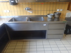 Edelstahl-Arbeits-Modul mit Doppelspüle und 3 Auszugsladen ca. 203 x 70 x 84 cm, Spülbecken 60 x 50 x 30 cm 2 Stk., integriert Edelstahl-Arbeits-Modul mit Doppelspüle und 3 Auszugsladen ca. 203 x 70 x 84 cm, Spülbecken 60 x 50 x 30 cm 2 Stk., integriert