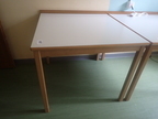Sozialraumtisch 80 x 80 cm, Arbeitsplatte weiß Sozialraumtisch 80 x 80 cm, Arbeitsplatte weiß